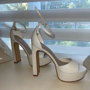 White Aldo heels